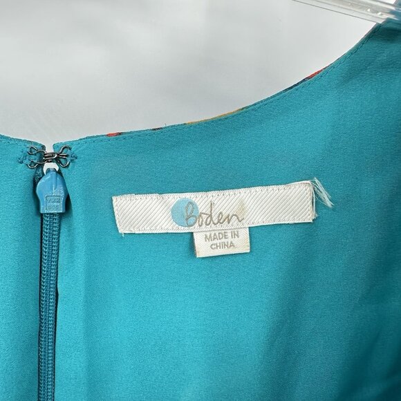 BODEN dress midi 3/4 sleeve floral v neck isabelle ultramarine carnival 16R - Picture 8 of 8